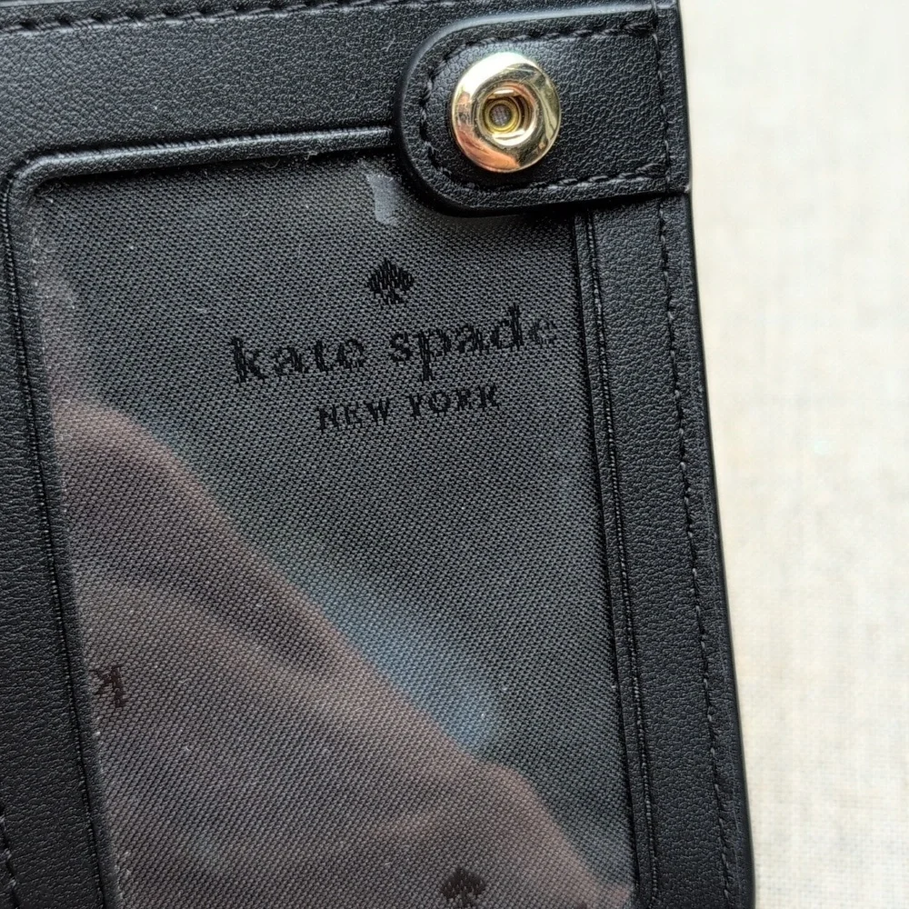 Kate Spade NY Staci Colorblock Large Slim Black, Nude, & Gold Wallet Leather